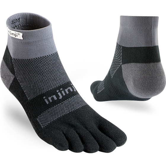Injinji Κάλτσες RUN MIDWEIGHT MINI-CREW XTRALIFE BLACK GRAY