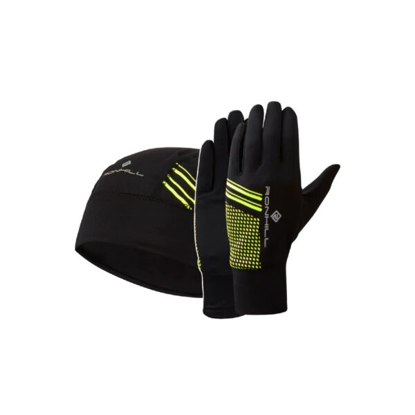Ronhill Σετ Gloves Σκουφάκι Black/Fluo Yellow R848