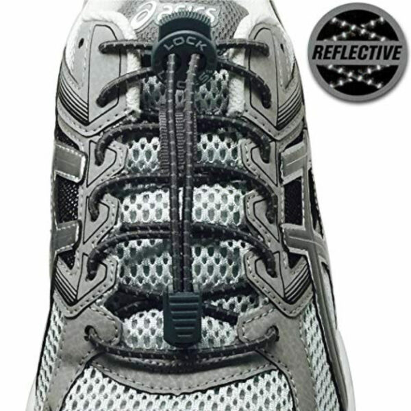 Lock Laces Reflective Storm Gray