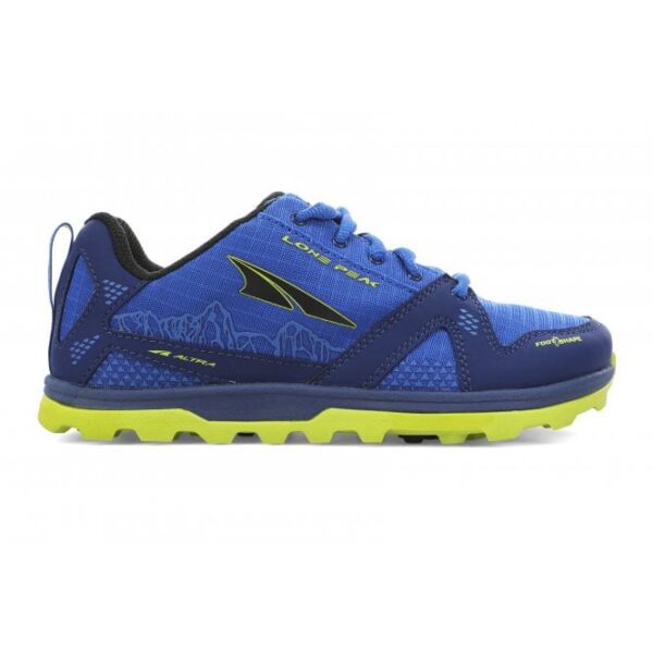 Altra Lone Peak Junior/Youth Trail Running Shoes Blue/Lime