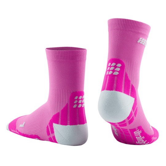 Cep Ultralight Short Socks Women Electric Pink / Light Grey