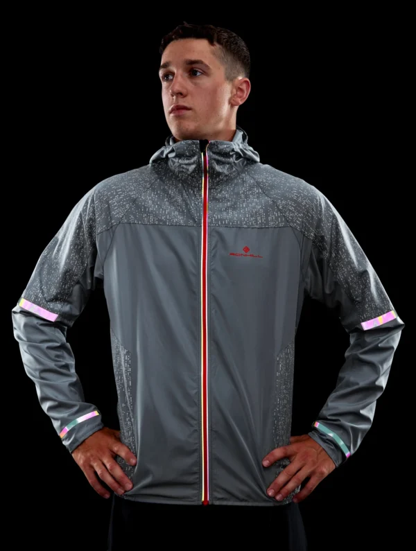 Ronhill Men's Life Night Runner Jacket Pewter/Flame/Reflect - Image 3