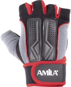 AMILA Γάντια Άρσης Βαρών AMILA Amara PU Μαύρο/Κόκκινο/Γκρι XXL 8330505