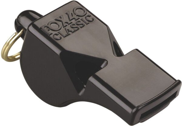 FOX Σφυρίχτρα FOX40 Classic Safety Μαύρη με Κορδόνι 99030008