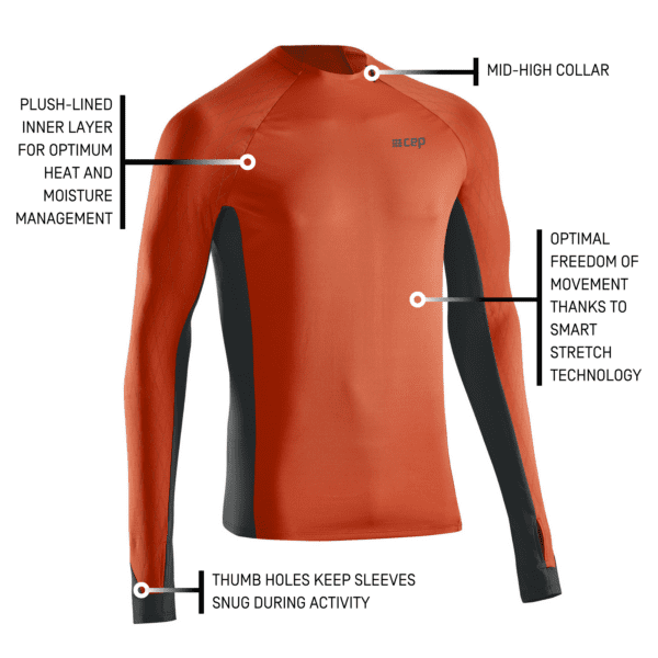 CEP cold weather shirt, LS, dark orange/black - Image 5