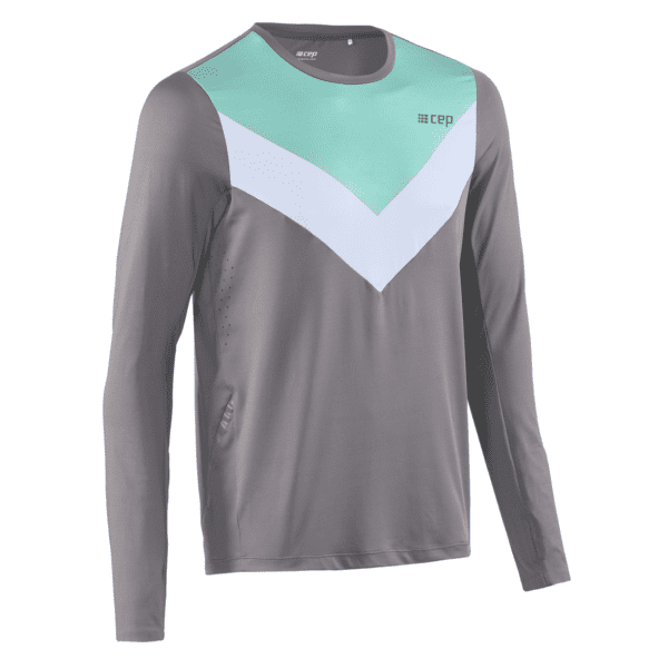 Ανδρική Μπλούζα  CEP chevron shirt, long sleeve, grey/ocean - Image 3