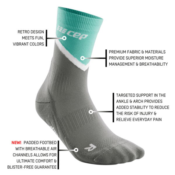 Ανδρικές Κάλτσες CEP chevron socks, mid cut, grey/ocean - Image 3