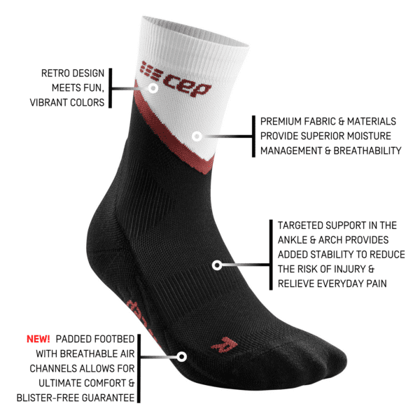 Ανδρικές Κάλτσες CEP chevron socks, mid cut, black/white - Image 5