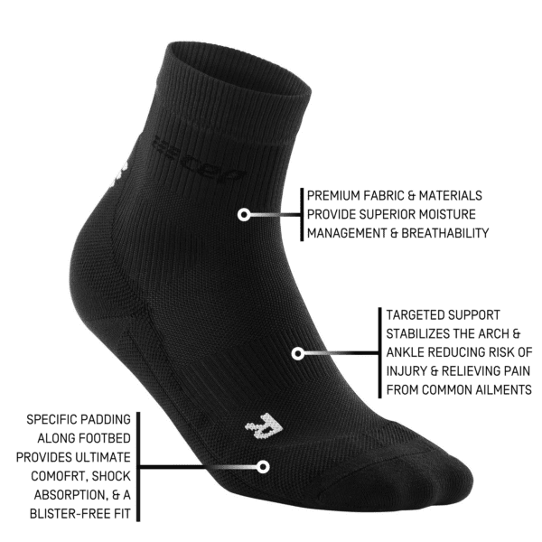 Ανδρικές Κάλτσες CEP classic all black socks, mid cut, black - Image 4