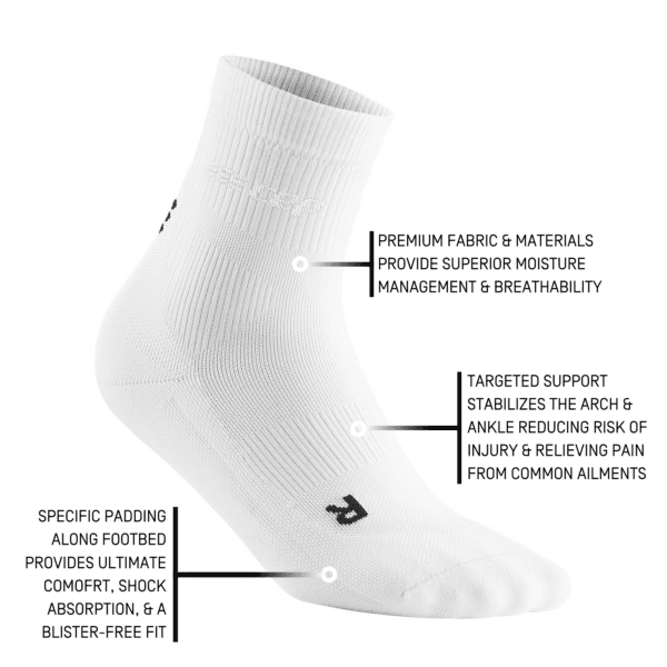 Ανδρικές Κάλτσες CEP classic all white socks, mid cut, white - Image 4