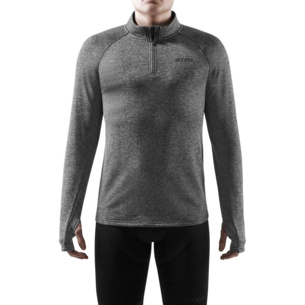 Ανδρική Μπλόυζα  CEP winter run shirt  long sleeve Μαύρο