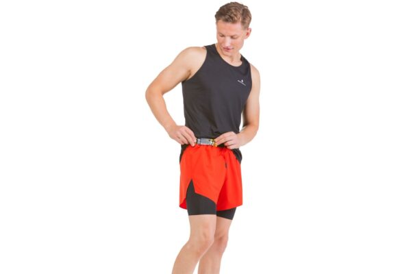 Ronhill Ανδρικό Σορτσάκι Men's Tech Distance Twin Short Flame/Black - Image 6