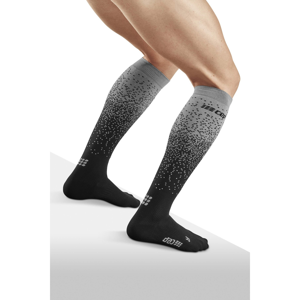 CEP Snowfall Socks Skiing, black/off white