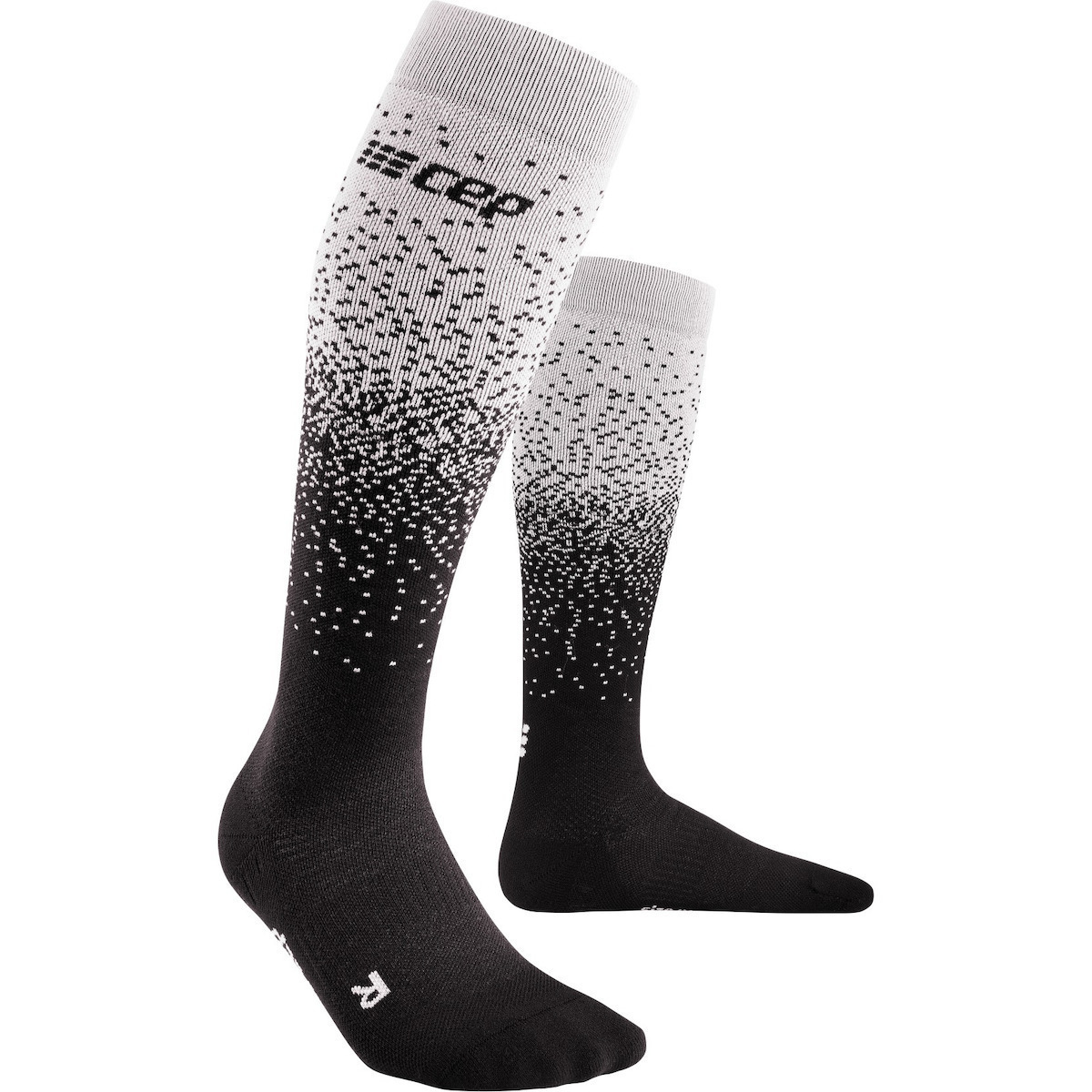CEP Snowfall Socks Skiing, black/off white