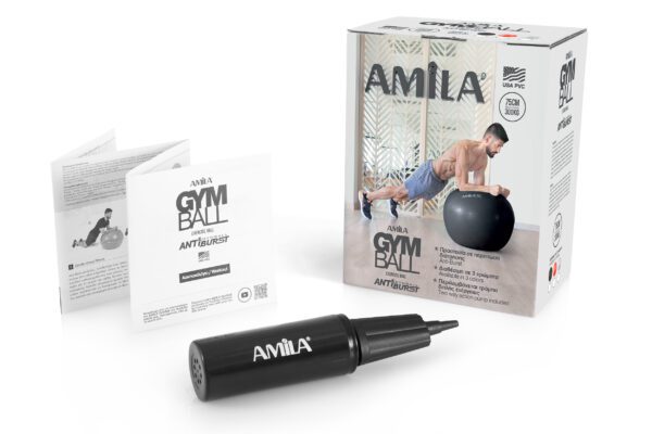 AMILA Μπάλα γυμναστικής AMILA GYMBALL 75cm Γκρι 95867 - Image 3