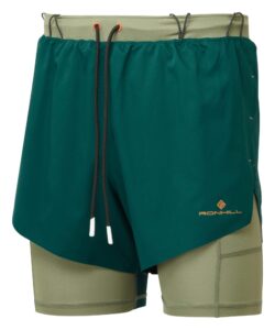 Ronhill Men's Tech Distance Twin Short RH-01072 Deep Lagoon/Woodland