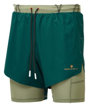 Ronhill Men's Tech Distance Twin Short RH-01072 Deep Lagoon/Woodland