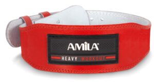 AMILA Ζώνη Άρσης Βαρών AMILA Δερμάτινη Κόκκινη Γ΄ Quality L 44307