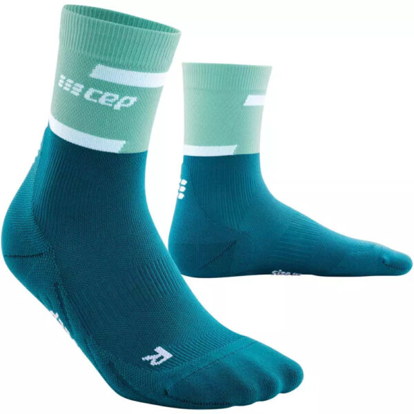 CEP the run socks, mid cut, v4, blue/off white, women