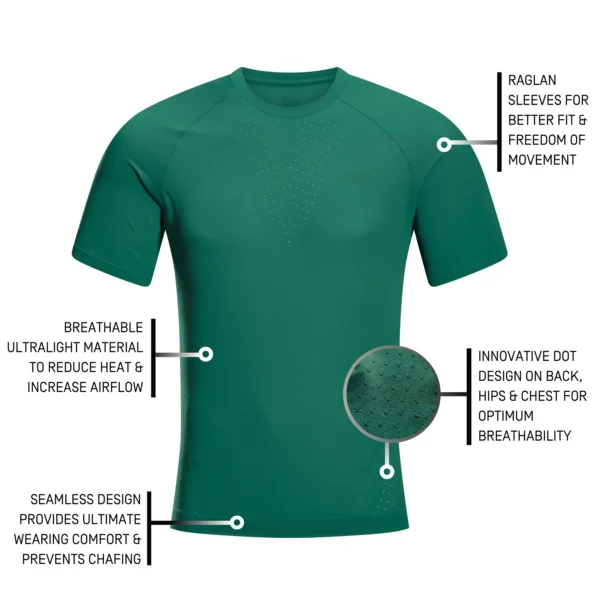 CEP ultralight seamless shirt, short sleeve, v2, green, men, - Image 9