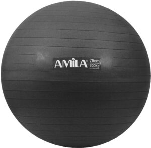 AMILA Μπάλα Γυμναστικής AMILA GYMBALL 75cm Μαύρη 95865