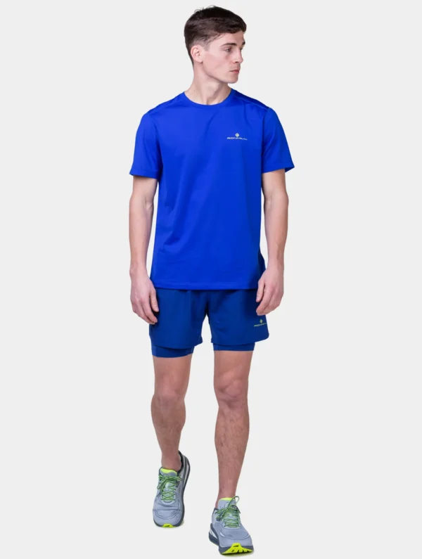 Ronhill Men's Tech 5" Twin Short Ocean/Citrus - Image 6