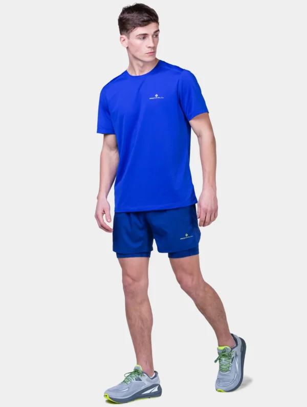 Ronhill Men's Tech 5" Twin Short Ocean/Citrus - Image 7