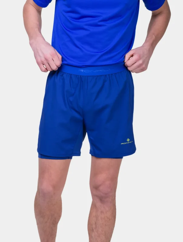 Ronhill Men's Tech 5" Twin Short Ocean/Citrus