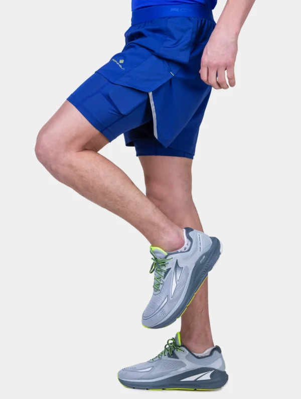 Ronhill Men's Tech 5" Twin Short Ocean/Citrus - Image 4