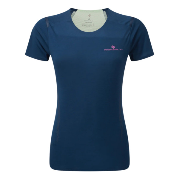 Ronhill Wmn's Tech Race S/S Tee Dark Navy/Honeydew