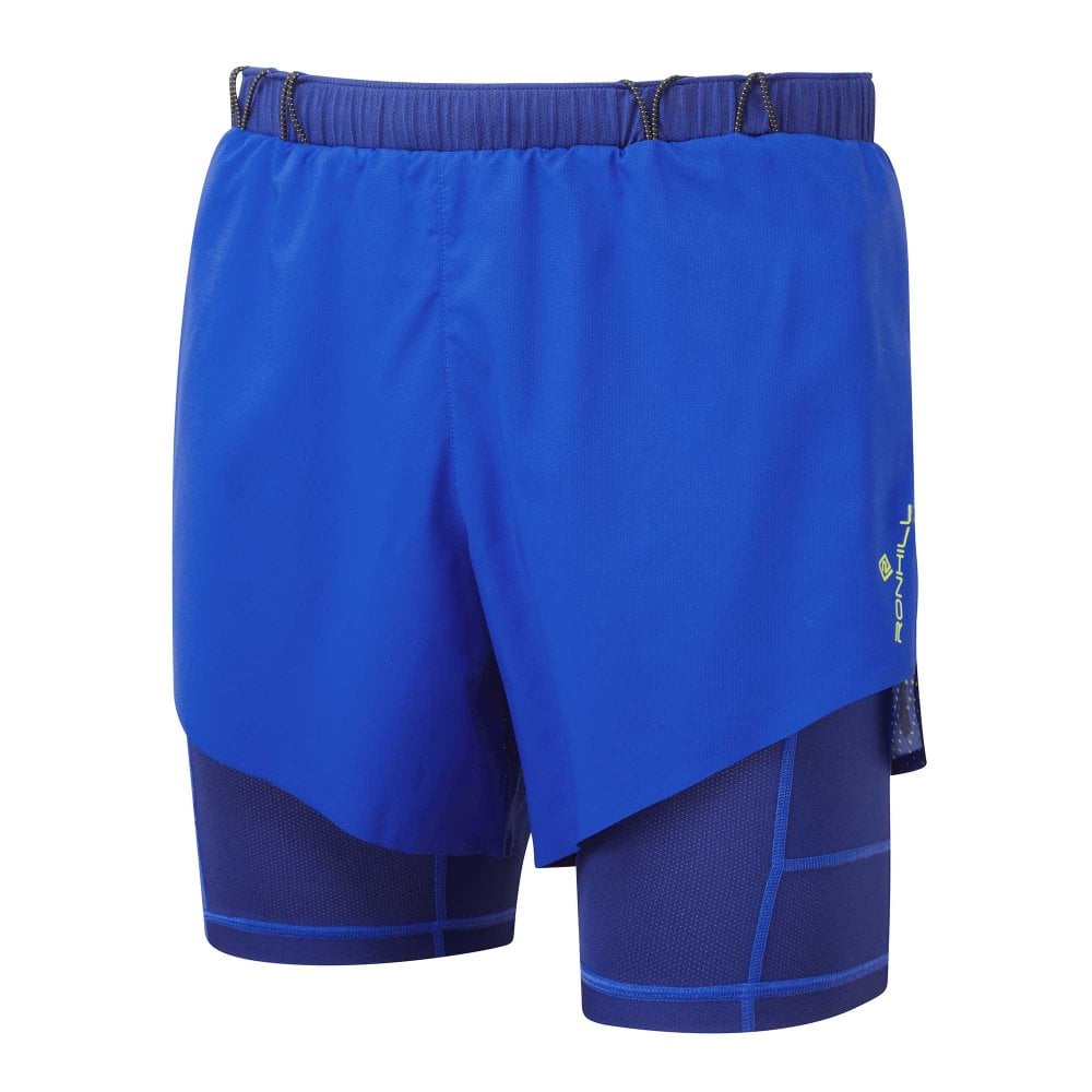 Ronhill Men's Tech Race Twin Short Azurite/Citrus Fade