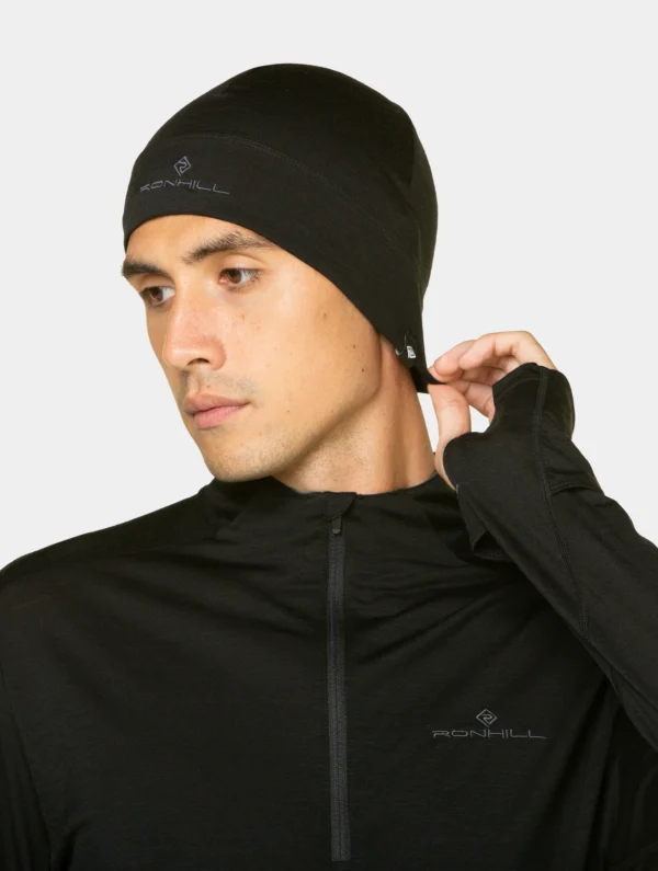 RONHILL Merino Beanie Black/Lake onesize - Image 5