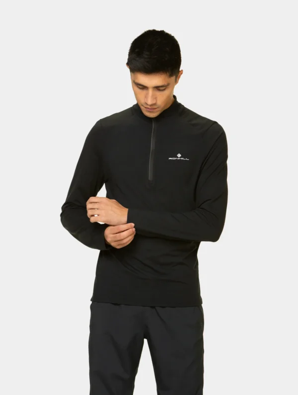 RONHILL Wmn's Core Thermal 1/2 Zip Black/Bright White - Image 11