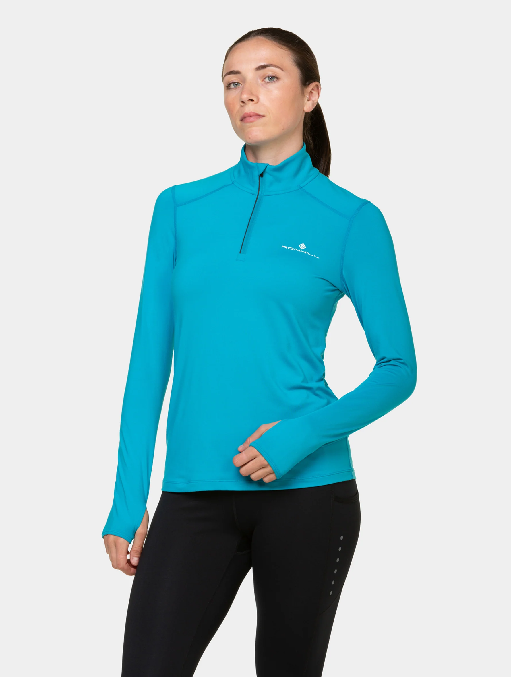 RONHILL Wmn's Core Thermal 1/2 Zip Azure/Bright White - Image 10