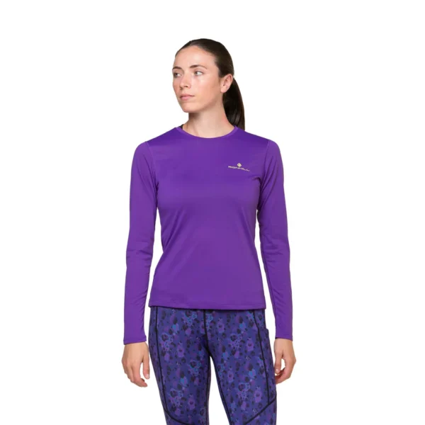 RONHILL Wmn's Core L/S Tee Regal Purple/Acid - Image 5