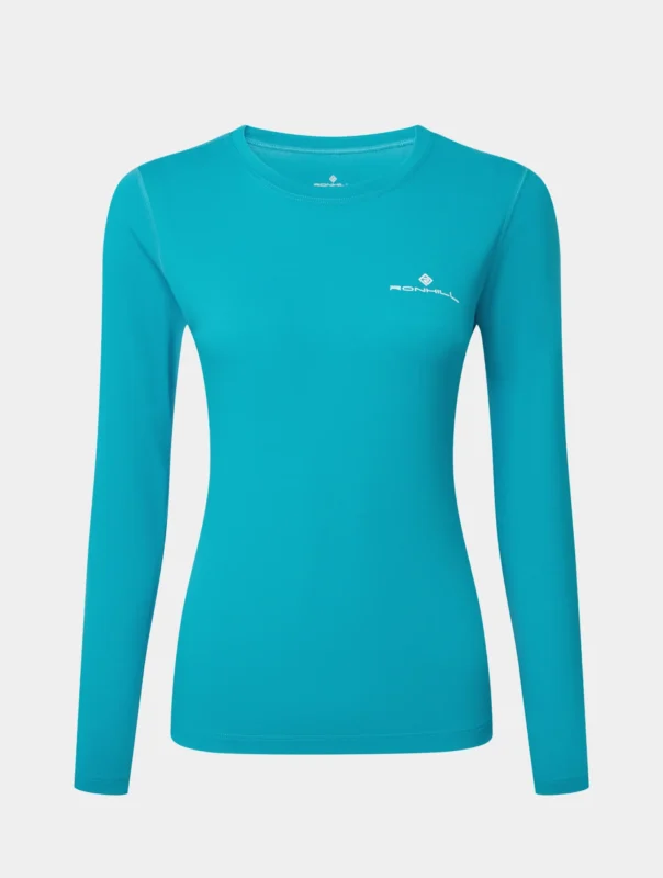 RONHILL Wmn's Core L/S Tee Azure/Bright White