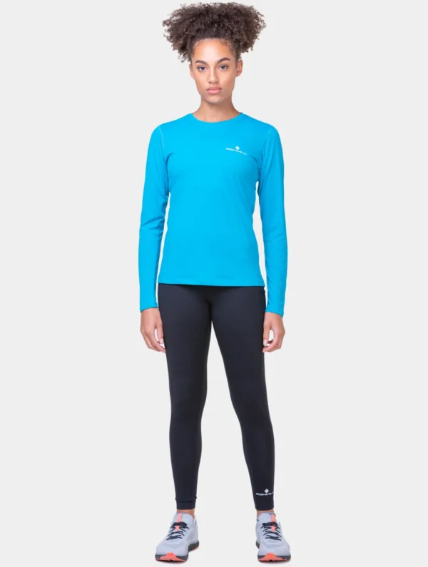 RONHILL Wmn's Core L/S Tee Azure/Bright White - Image 7
