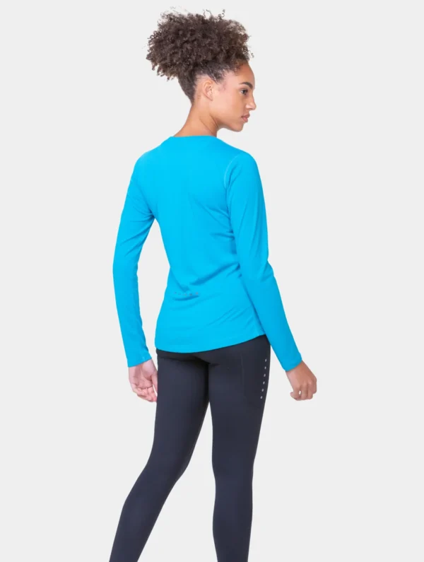 RONHILL Wmn's Core L/S Tee Azure/Bright White - Image 6