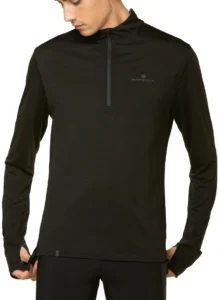 RONHILL Men's Tech Merino 1/2 Zip Black/Lake