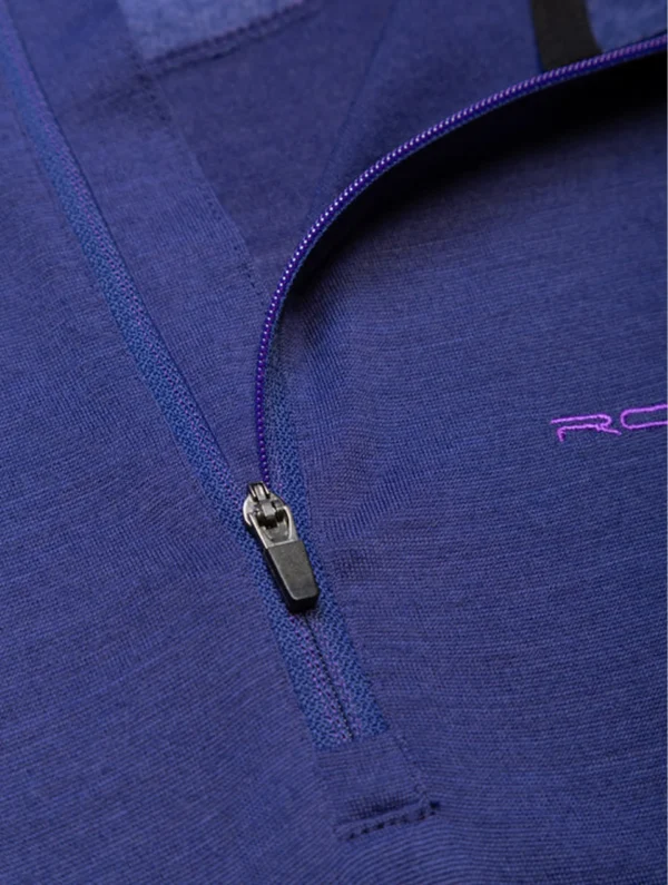 RONHILL Wmn's Tech Merino 1/2 Zip DeepOcean/RegalPurple - Image 5