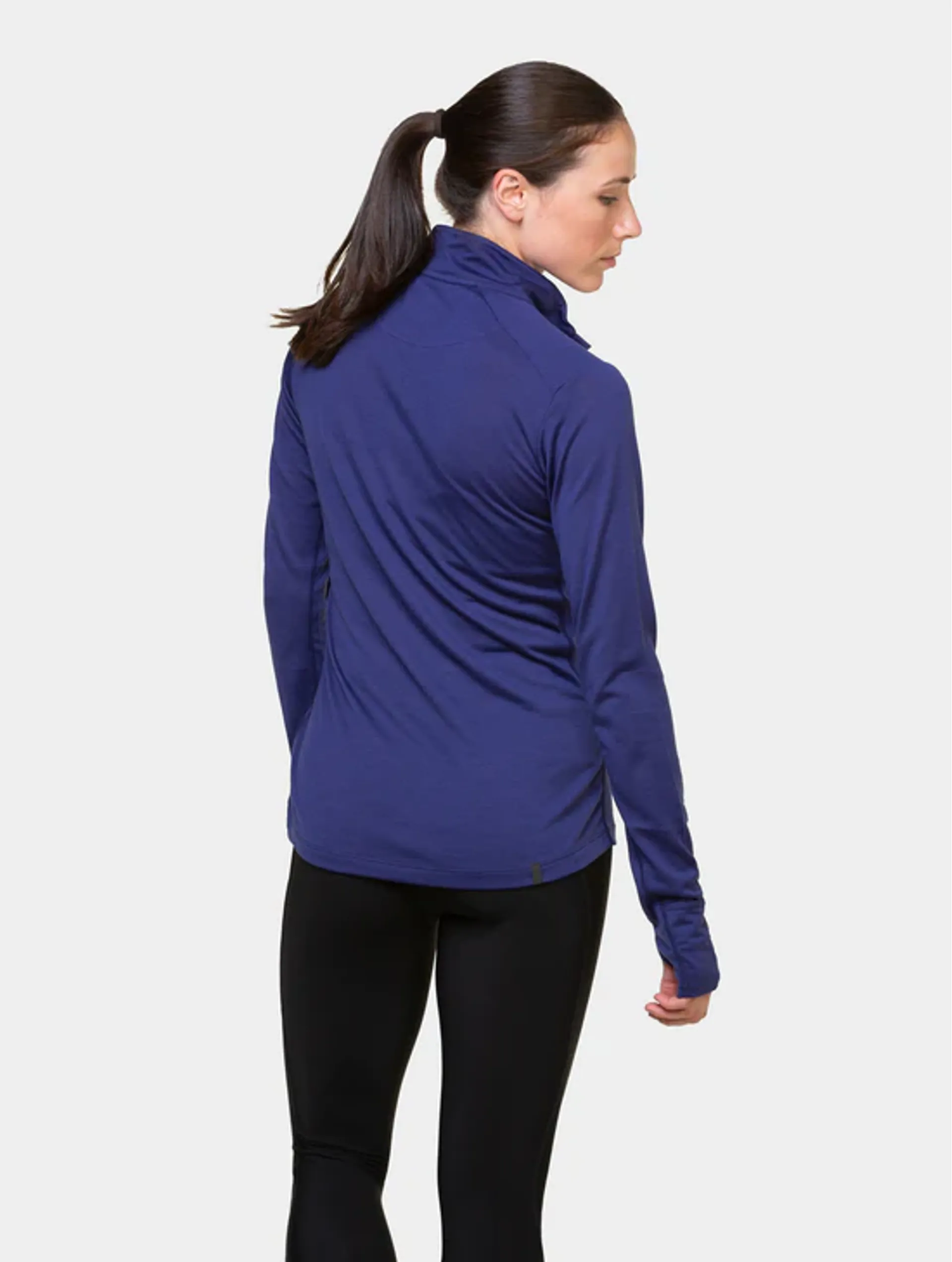 RONHILL Wmn's Tech Merino 1/2 Zip DeepOcean/RegalPurple - Image 10