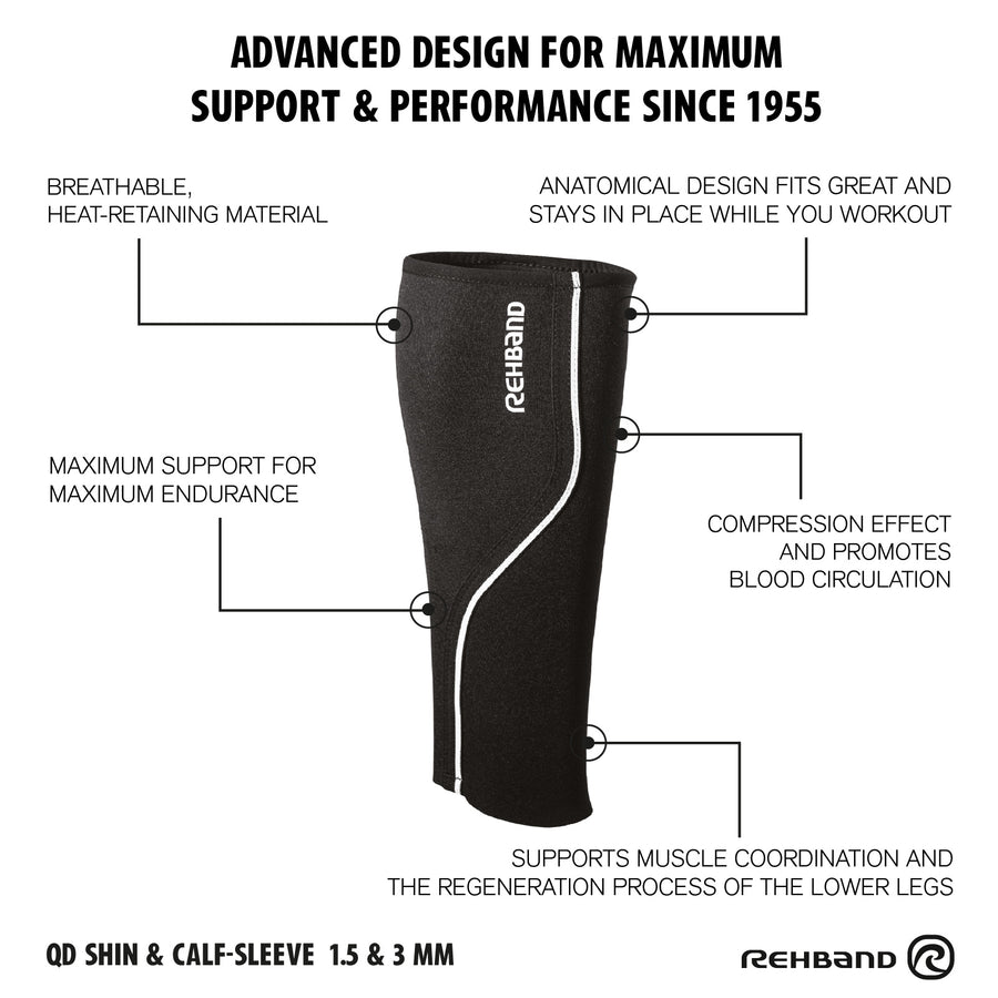 QD Shin & Calf Sleeve 1.5/3mm Black