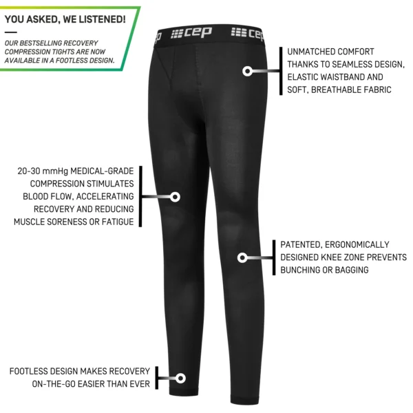 Cep Ανδρικά Κολάν συμπίεσης Αποκατάστασης recovery compression tights, v3, black - Image 5