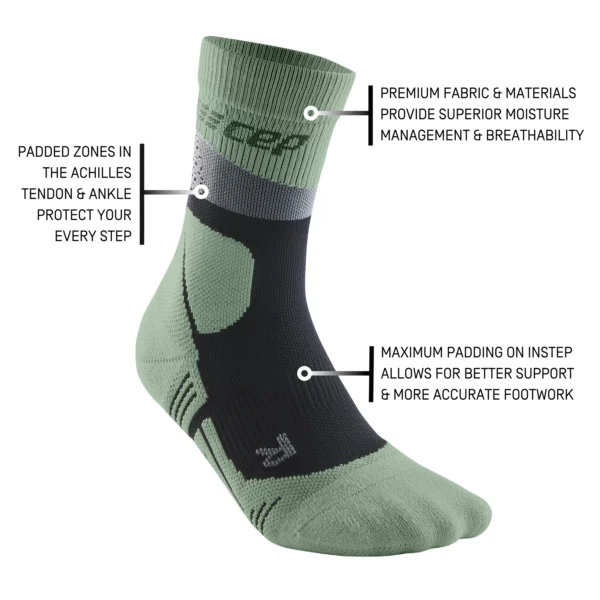 Cep max cushion socks, hiking, mid cut, grey/mint, men - Image 3