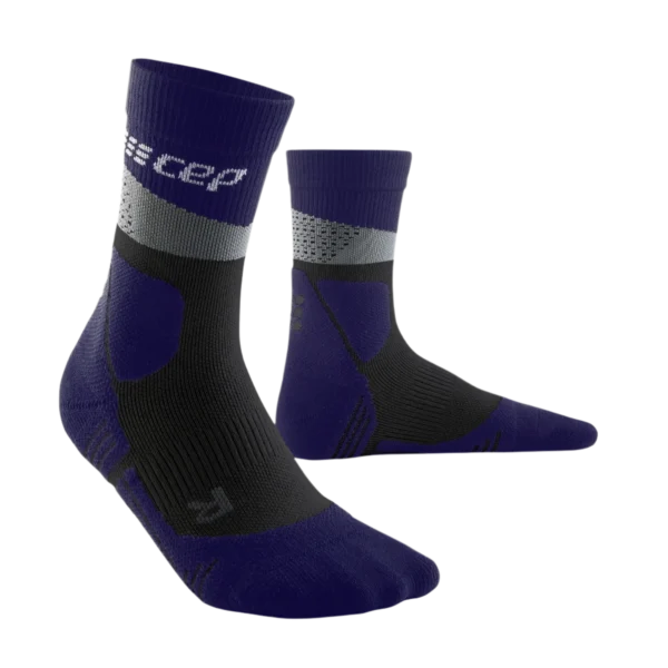 Cep max cushion socks, hiking, mid cut, grey/purple, women