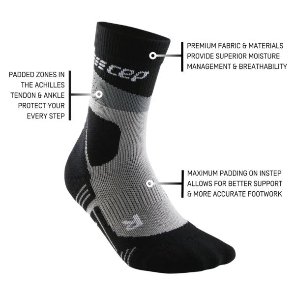 Cep max cushion socks, hiking, mid cut, grey/black, men - Image 6