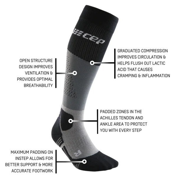 Cep max cushion socks, hiking, tall, grey/black, men - Image 8