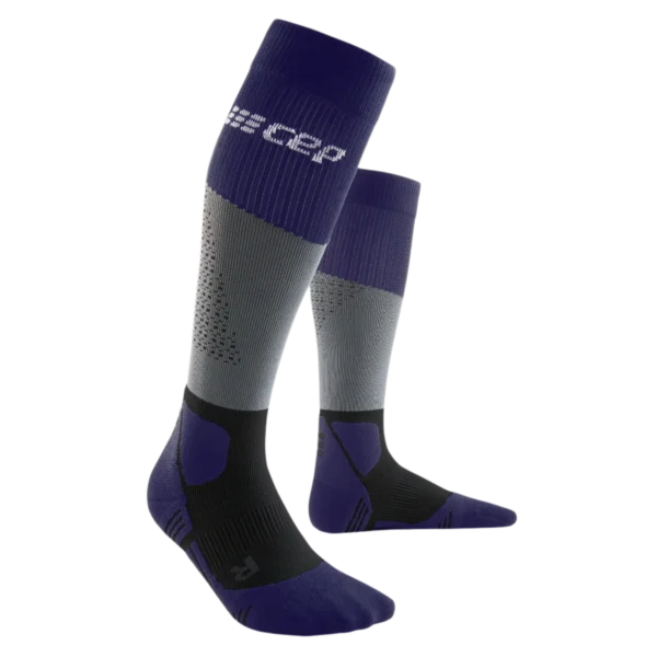 Cep max cushion socks, hiking, tall, grey/purple, women