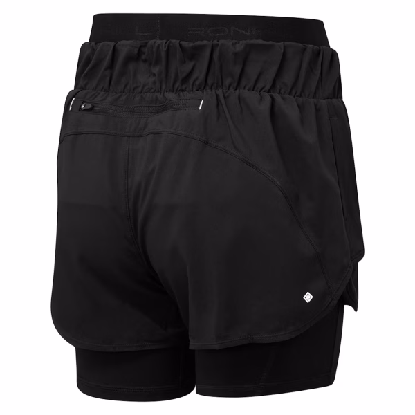 RONHILL Wmn's Tech Twin Short R009 All Black - Image 2
