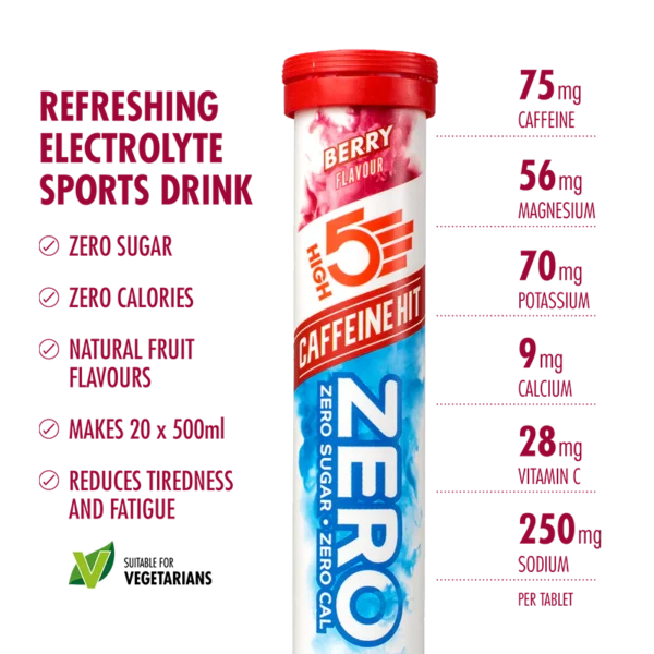 HIGH 5 ELECTROLYTE SPORTS DRINK ZERO BERRY CAF - Image 3